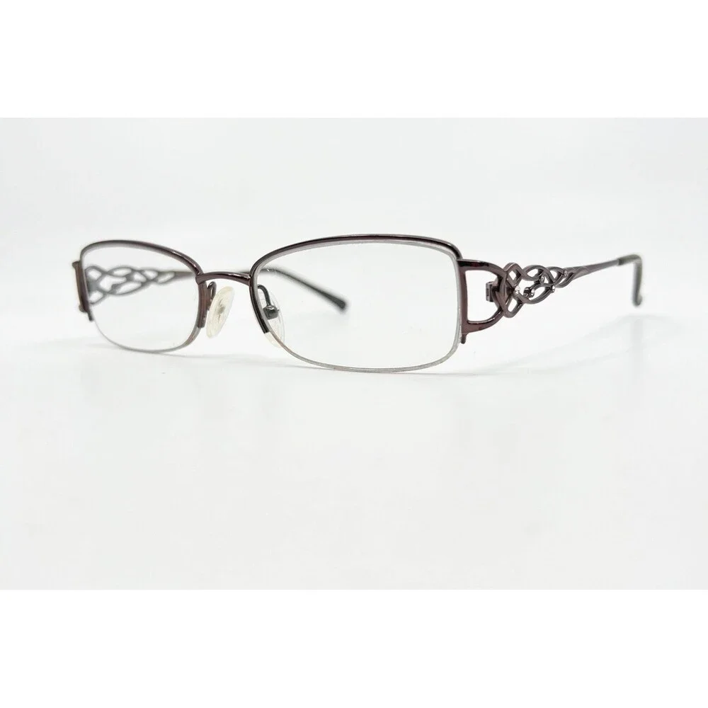 South Hampton SH 901 BR Brown Metal Eyeglasses Frames Women 52-17-135 Filigree